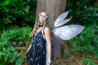 Nitebloom Butterfly Princess (ADULT4-6) | Dark Butterlfy, Masquerade, MardiGras, Photoshoot, Fantasy, LARP, RenFaire, FairyCore, Costume