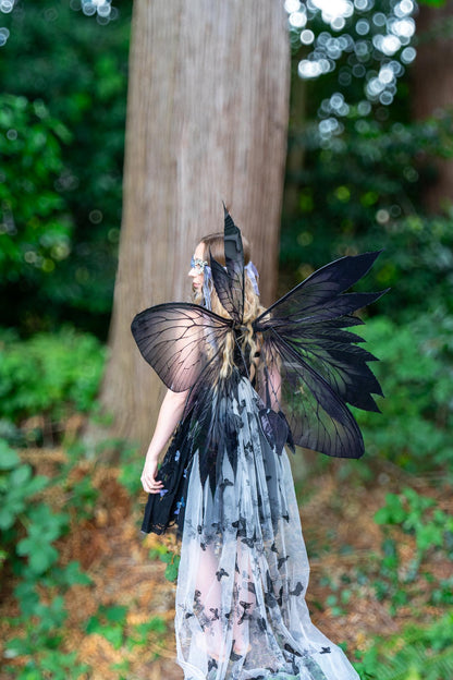 Nitebloom Butterfly Princess (ADULT4-6) | Dark Butterlfy, Masquerade, MardiGras, Photoshoot, Fantasy, LARP, RenFaire, FairyCore, Costume