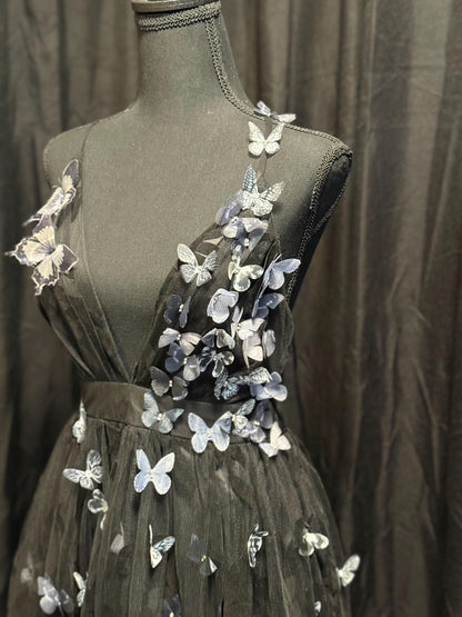 Nitebloom Butterfly Princess (ADULT4-6) | Dark Butterlfy, Masquerade, MardiGras, Photoshoot, Fantasy, LARP, RenFaire, FairyCore, Costume