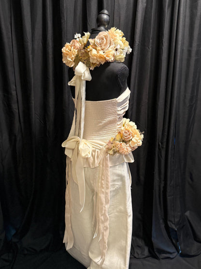 Cream with My Coffee — LUX Garland Duet | Head & Hip Floral Garlands, Flower Crown, Fairy-core, Ren Faire, Special Occasion Photoshoot