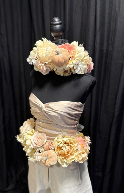 Cream with My Coffee — LUX Garland Duet | Head & Hip Floral Garlands, Flower Crown, Fairy-core, Ren Faire, Special Occasion Photoshoot