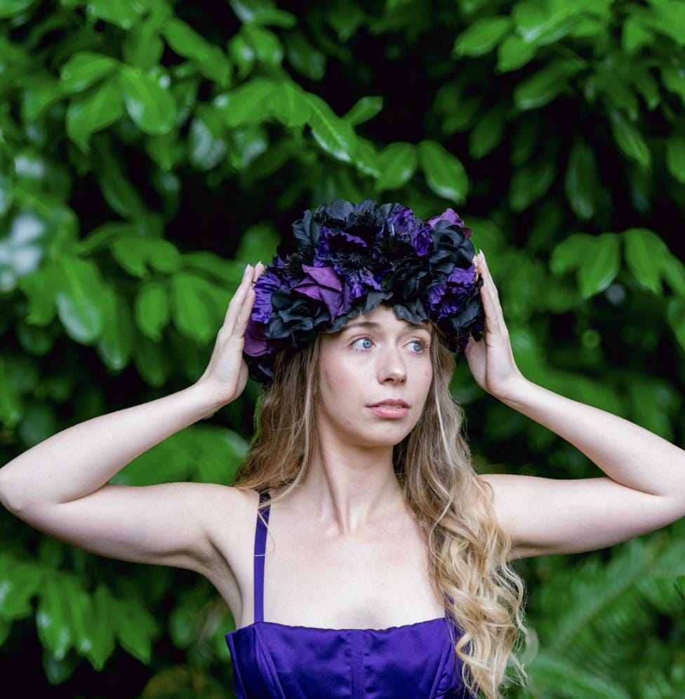 All Hallows Floral Garland,Flower Tiara,Flower Crown,Elven Princess Headpiece,Fairy-core,Renaissance Faire,Special Occasion Photoshoot