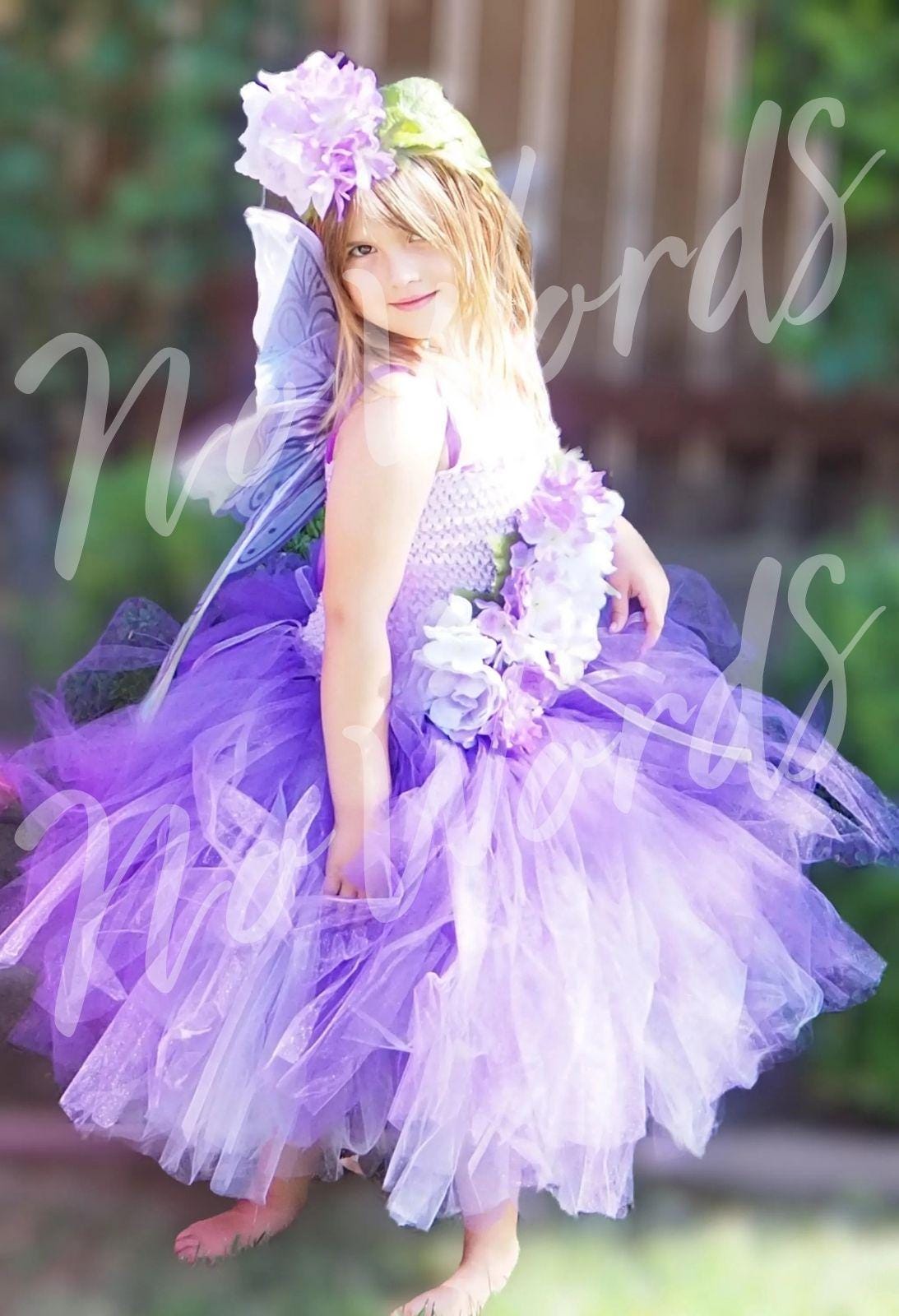 Twilight Bloom Fairy of the Violet Glade (CHILD 6-8) | Flower Fae, Masquerade, MardiGras, Photoshoot,Fantasy,LARP,RenFaire,FairyCore,Costume