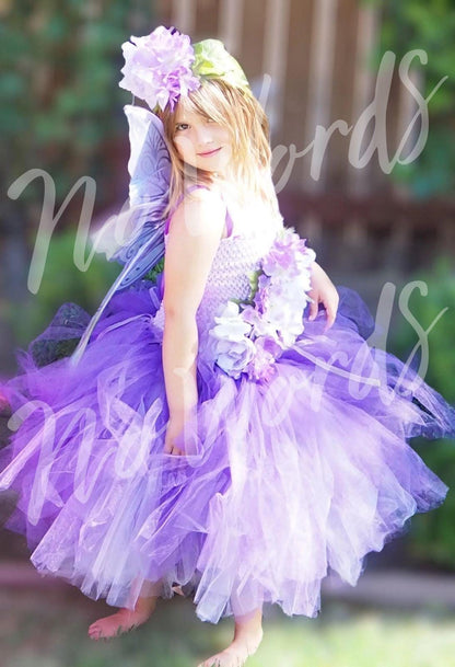 Twilight Bloom Fairy of the Violet Glade (CHILD 6-8) | Flower Fae, Masquerade, MardiGras, Photoshoot,Fantasy,LARP,RenFaire,FairyCore,Costume