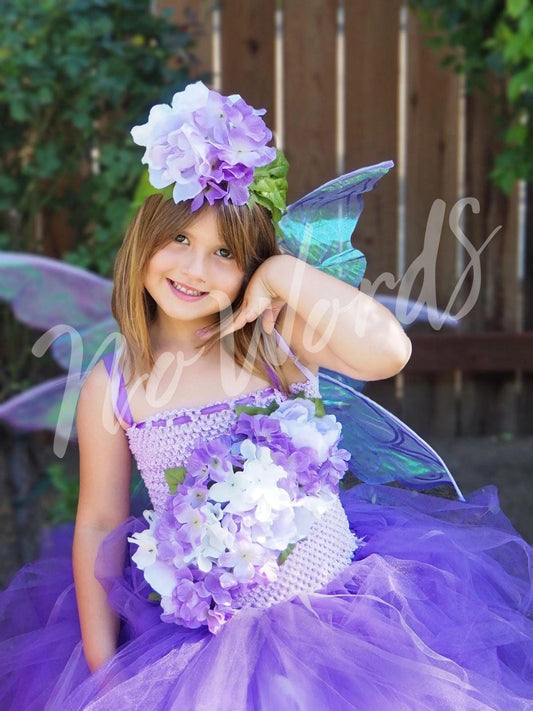 Twilight Bloom Fairy of the Violet Glade (CHILD 6-8) | Flower Fae, Masquerade, MardiGras, Photoshoot,Fantasy,LARP,RenFaire,FairyCore,Costume
