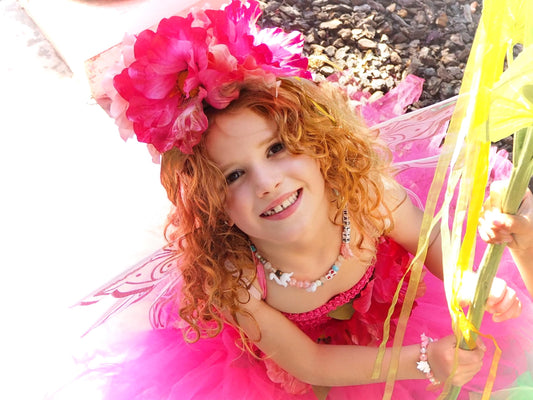 Blossom Sprite of the Poppy Hollow(CHILD 6-8),Flower Fae,Masquerade,MardiGras, Photoshoot,Fantasy,LARP,RenFaire,FairyCore,Costume