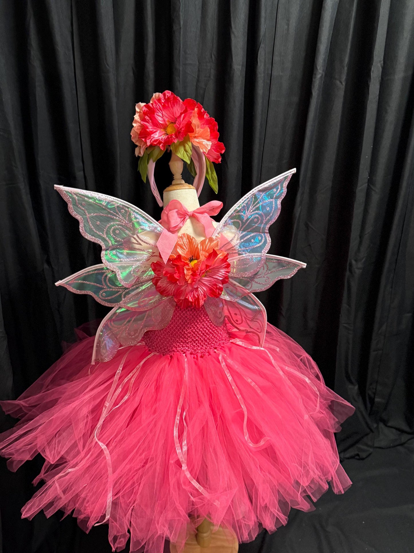 Blossom Sprite of the Poppy Hollow(CHILD 6-8),Flower Fae,Masquerade,MardiGras, Photoshoot,Fantasy,LARP,RenFaire,FairyCore,Costume