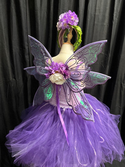 Twilight Bloom Fairy of the Violet Glade (CHILD 6-8) | Flower Fae, Masquerade, MardiGras, Photoshoot,Fantasy,LARP,RenFaire,FairyCore,Costume