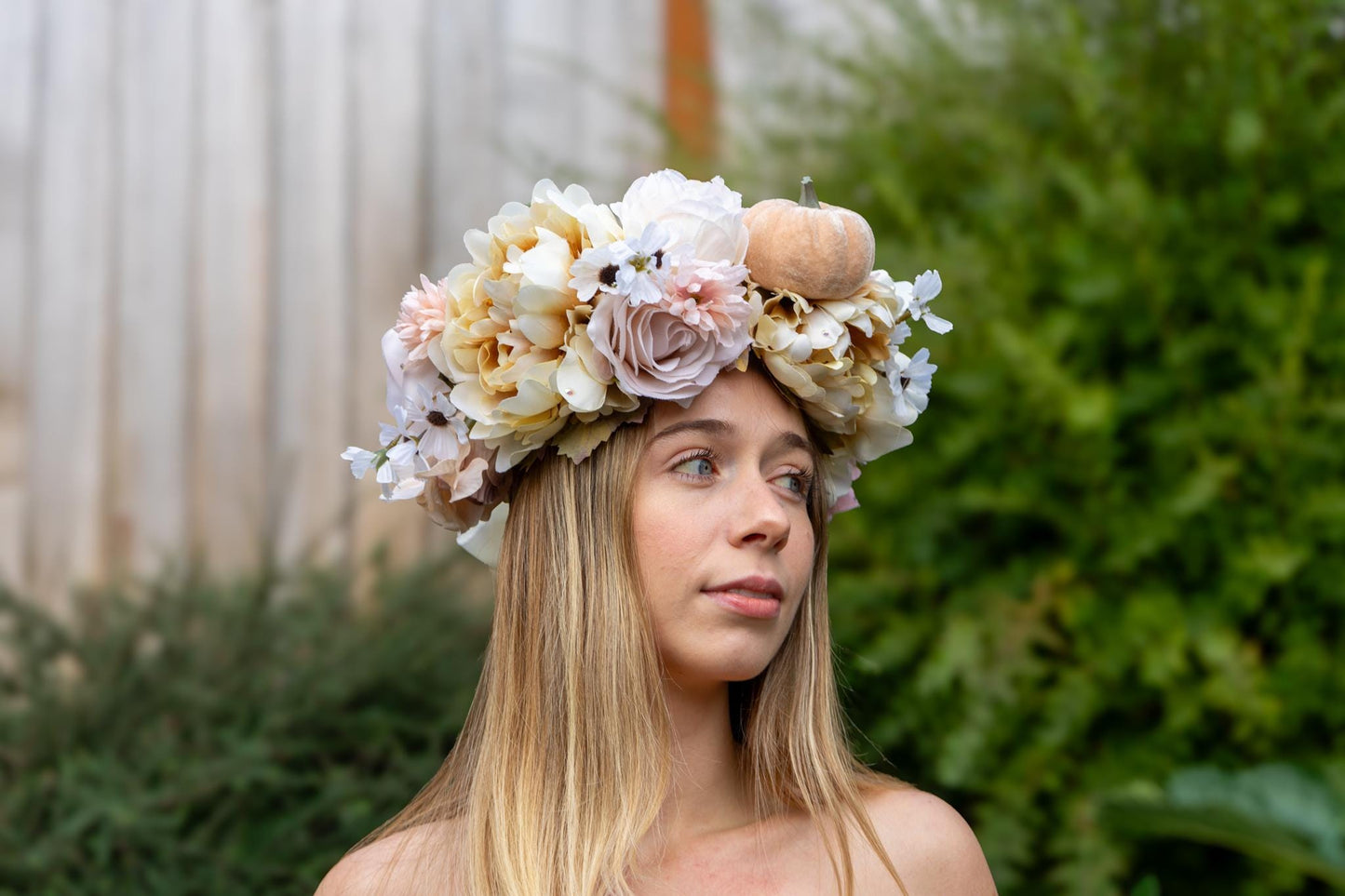 Cream with My Coffee — LUX Garland Duet | Head & Hip Floral Garlands, Flower Crown, Fairy-core, Ren Faire, Special Occasion Photoshoot
