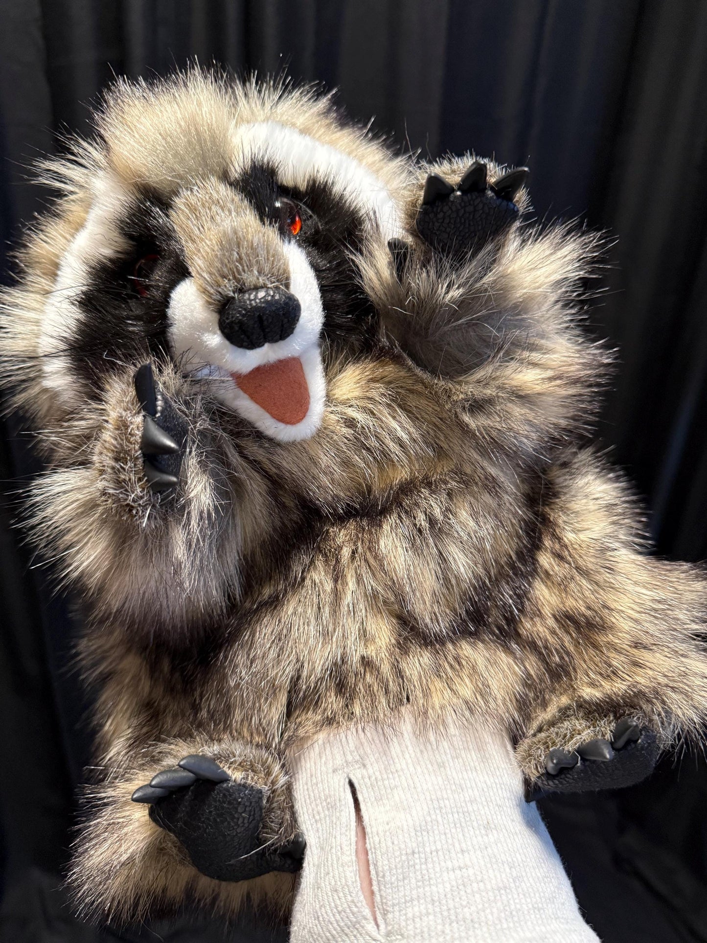 Trixel the Raccoon, Critter Companion,Plush Pal,Helper Hand Puppet, A One-of-a-Kind, Your Character Story,Fantasy,LARP,Ren Faire,Fairy Core,