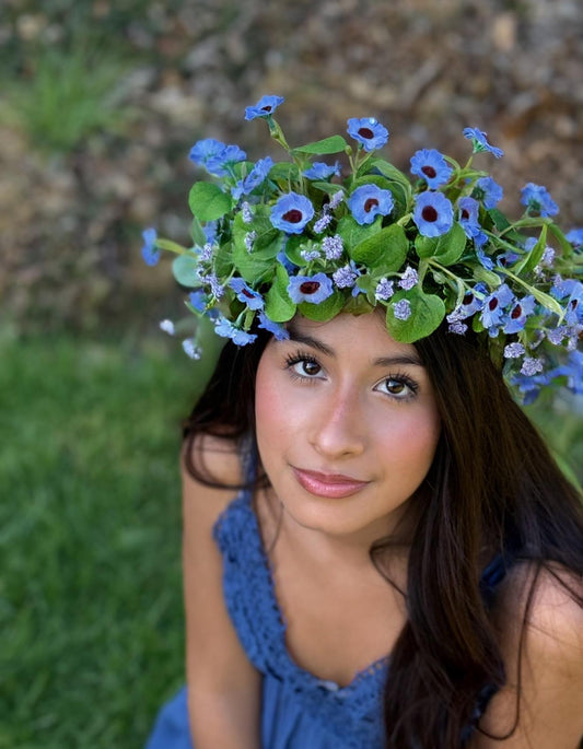 Daisy Mae Floral Garland,Flower Tiara,Flower Crown,Elven Princess Headpiece,Fairy-core,Renaissance Faire,Special Occasion Photoshoot
