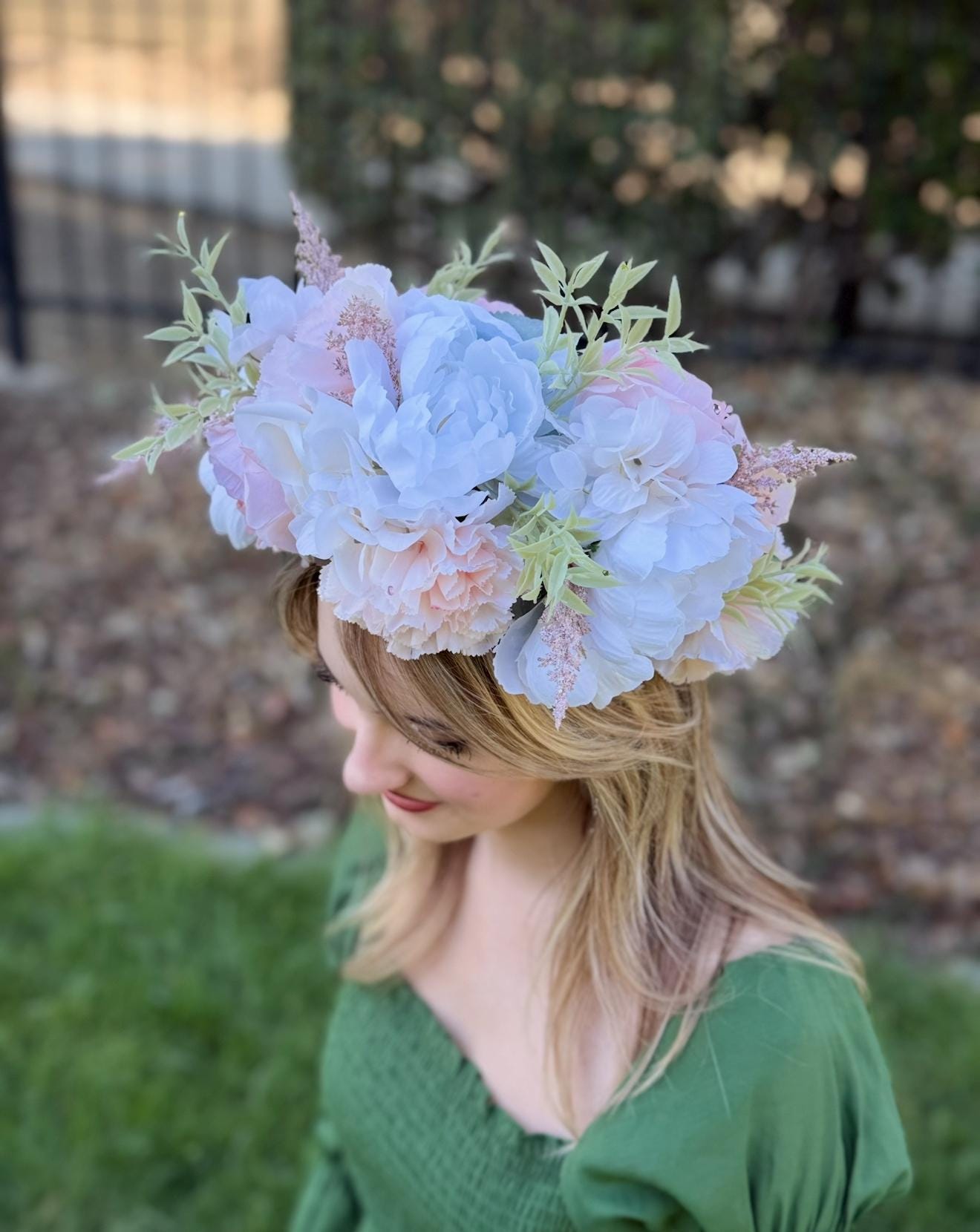 Ring Around the Rosey Floral Garland,Flower Tiara,Flower Crown,Elven Princess Headpiece,Fairy-core,Ren Faire,Special Occasion Photoshoot