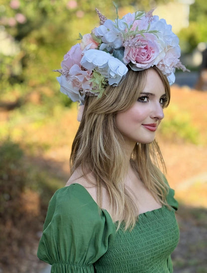 Ring Around the Rosey Floral Garland | Flower Tiara, Flower Crown, Elven  Headpiece, Fairy-core, Ren Faire, Special Occasion Photoshoot