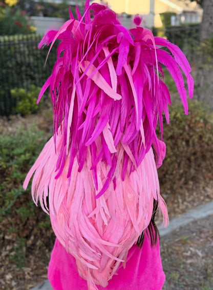 Pink Unicorn Fascinator | Feather Tiara, Feather Crown, Unicorn Princess Headpiece, Fairy-core, Ren Faire, Pride Day, Fantasy Photoshoot