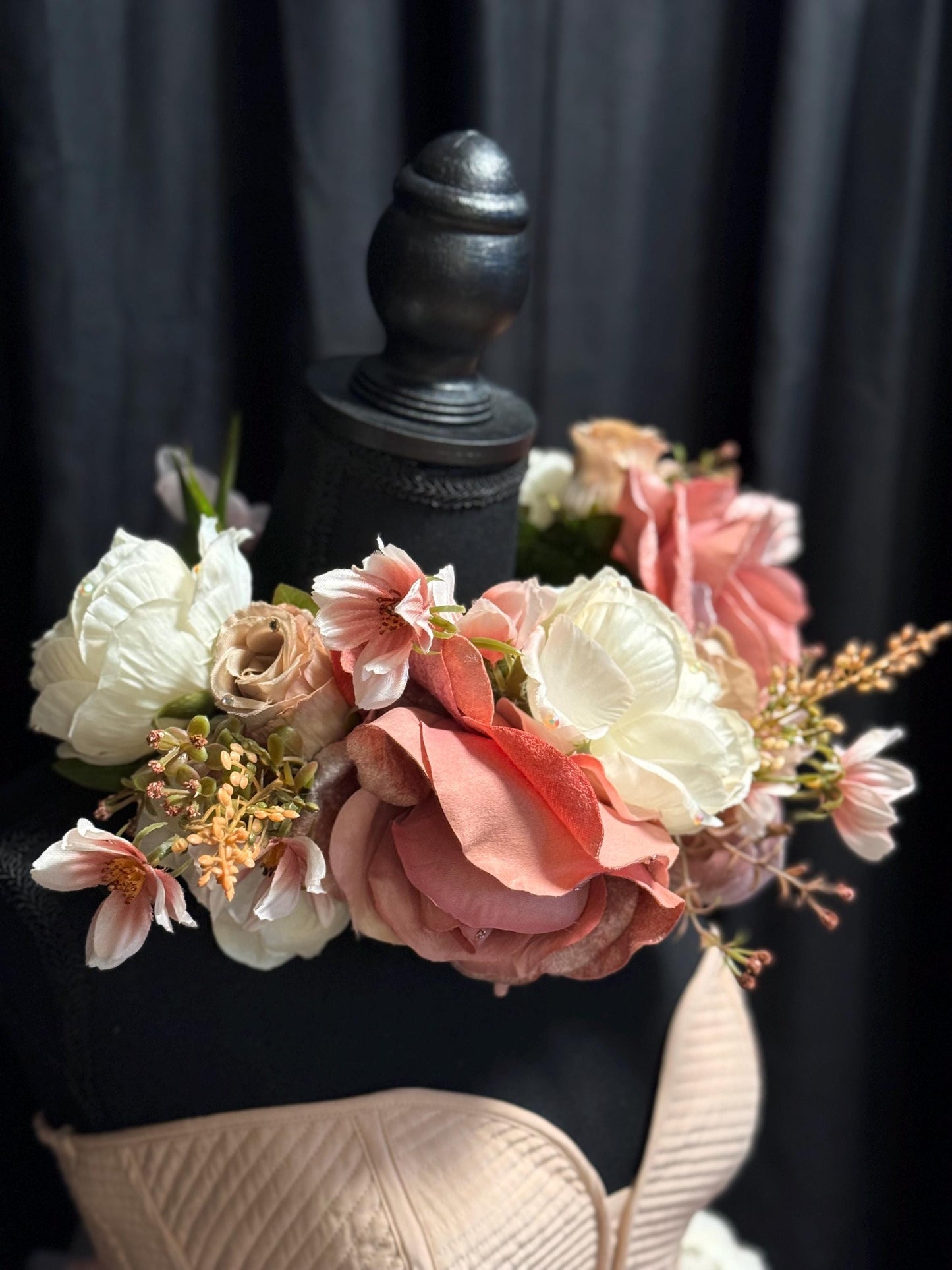 Don’t Make Me Blush — LUX Garland Duet,Head & Hip Floral Garlands,Flower Crown,Fairy-core,Renaissance Faire,Special Occasion Photoshoot