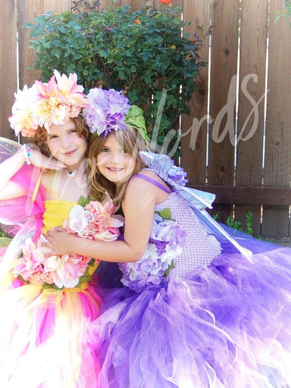 Child Flower Fairy Costume – Pink Wings & Floral Crown – Golden Petal Pixie of the Blossom Grove – Fairy Party / Ren Faire Outfit – Size 6–8