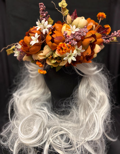 Harvest Muse Ensemble  – Coco Spice LUX Garland Duet | Head & Hip Floral Garlands, Flower Crown, Ren Faire, Special Occasion Photoshoot