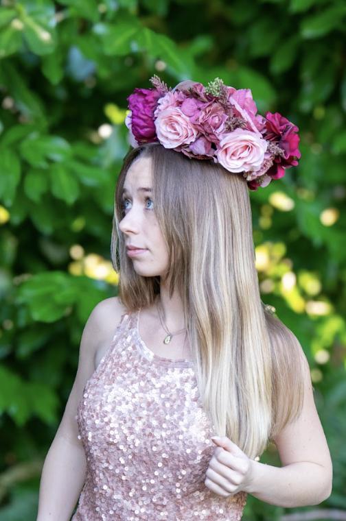Cherry on Top Floral Halo Headdress, Cherry Flower Crown, Blush Pink Crown, Fairy Crown, Cherub Halo, Romantic Headpiece, Photoshoot Prop
