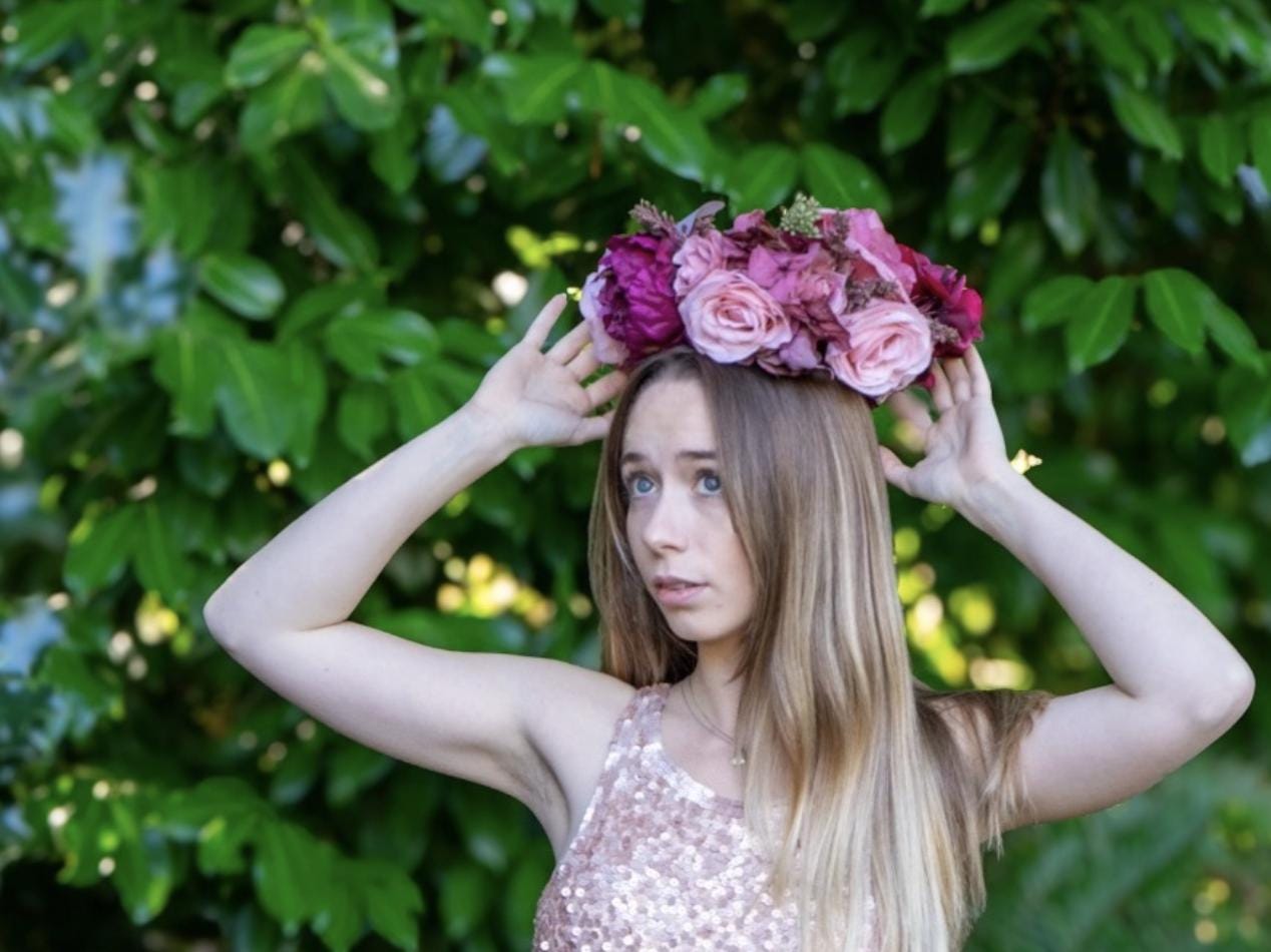 Cherry on Top Floral Halo Headdress, Cherry Flower Crown, Blush Pink Crown, Fairy Crown, Cherub Halo, Romantic Headpiece, Photoshoot Prop