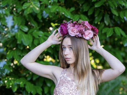 Cherry on Top Floral Halo Headdress, Cherry Flower Crown, Blush Pink Crown, Fairy Crown, Cherub Halo, Romantic Headpiece, Photoshoot Prop