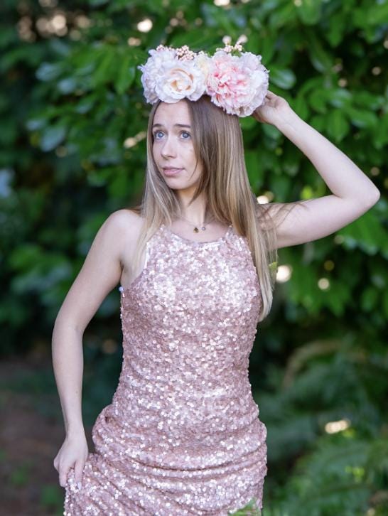 Peaches & Cream Floral Halo Headdress, Peach Flower Crown, Blush Bridal Crown, Fairy Crown, Cherub Halo, Wedding Headpiece, Photoshoot Prop