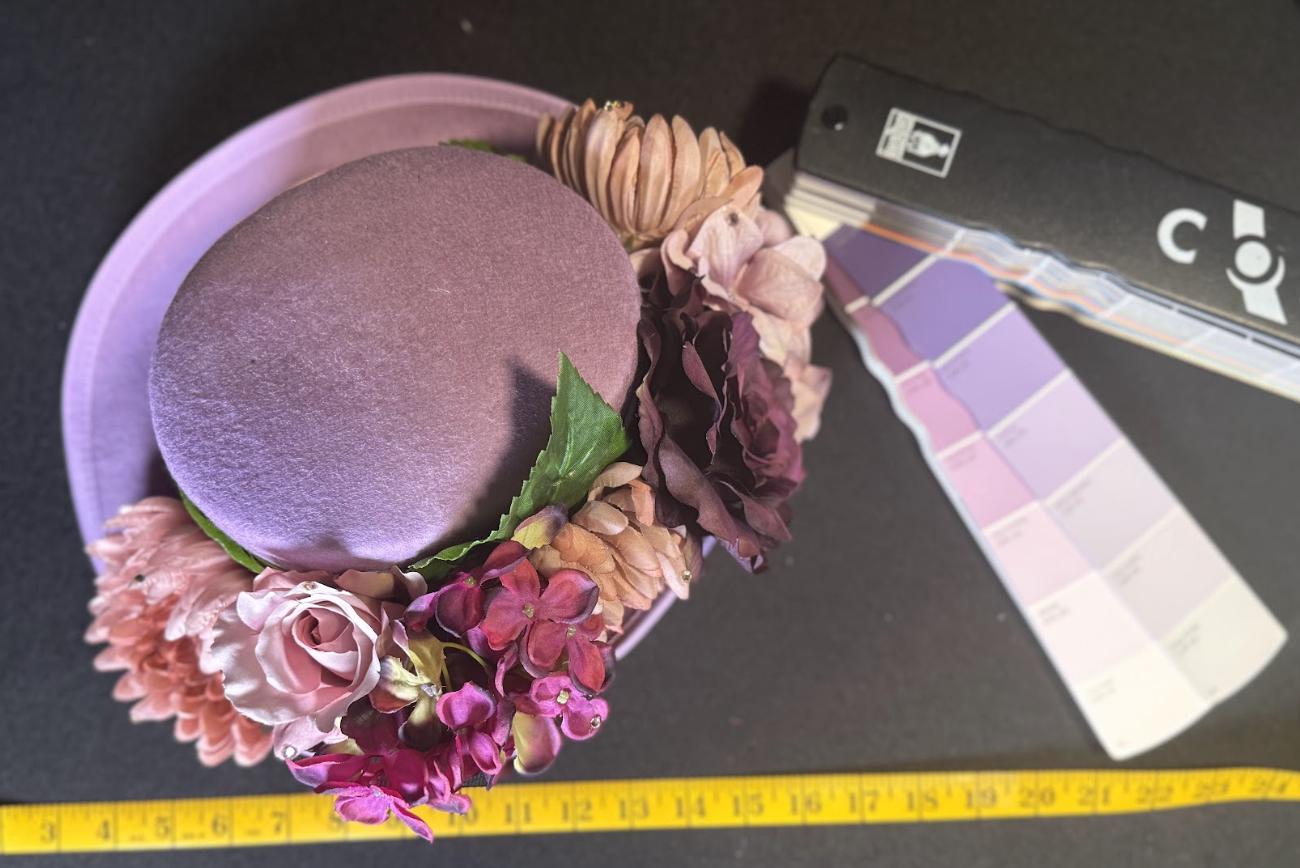 Lady Lavender Floral Top Hat – Lavender Pink Hat, Fairycore Headpiece, Garden Party Hat, Pastel Top Hat, Ren Faire, Cosplay