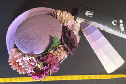Lady Lavender Floral Top Hat – Lavender Pink Hat, Fairycore Headpiece, Garden Party Hat, Pastel Top Hat, Ren Faire, Cosplay