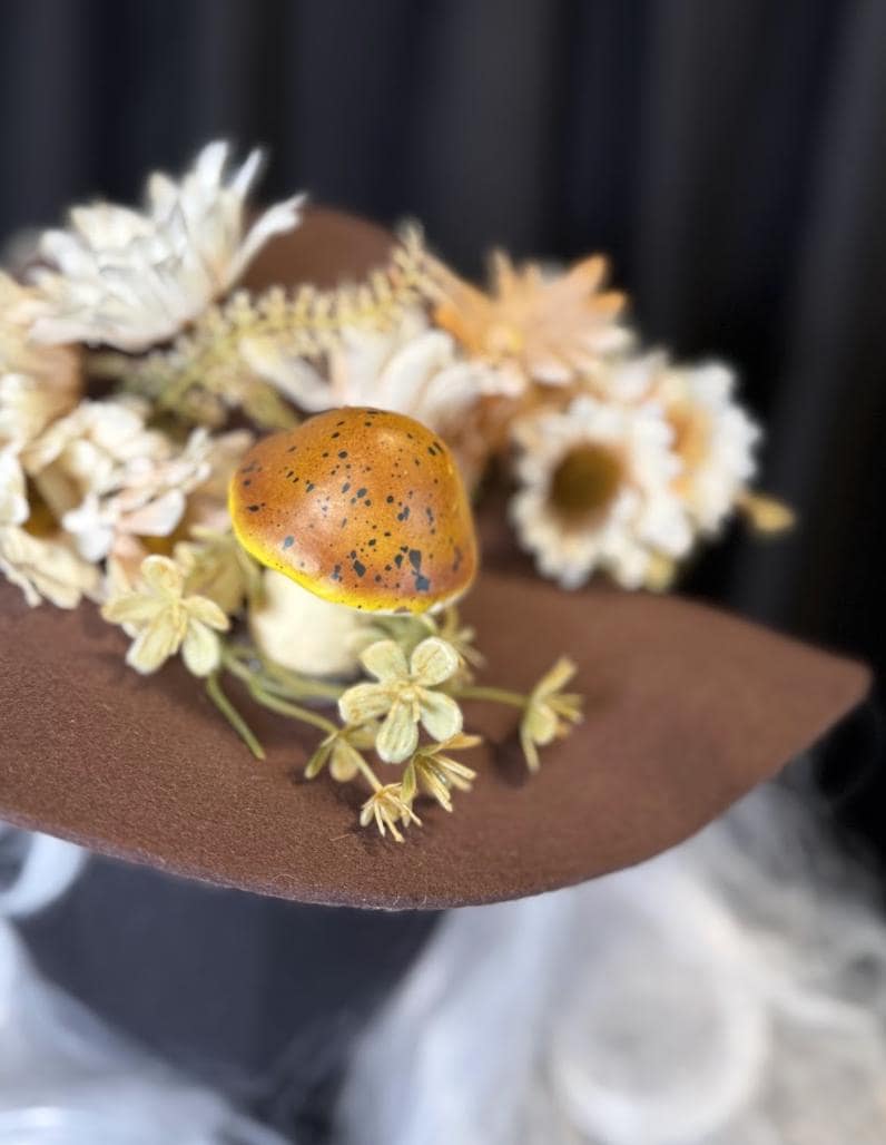 Daisy Chain Woodland Boho Hat – Mushroom Hat, Cottagecore Hat, Fairy Garden Hat, Floral Wide Brim Hat, Festival Hat