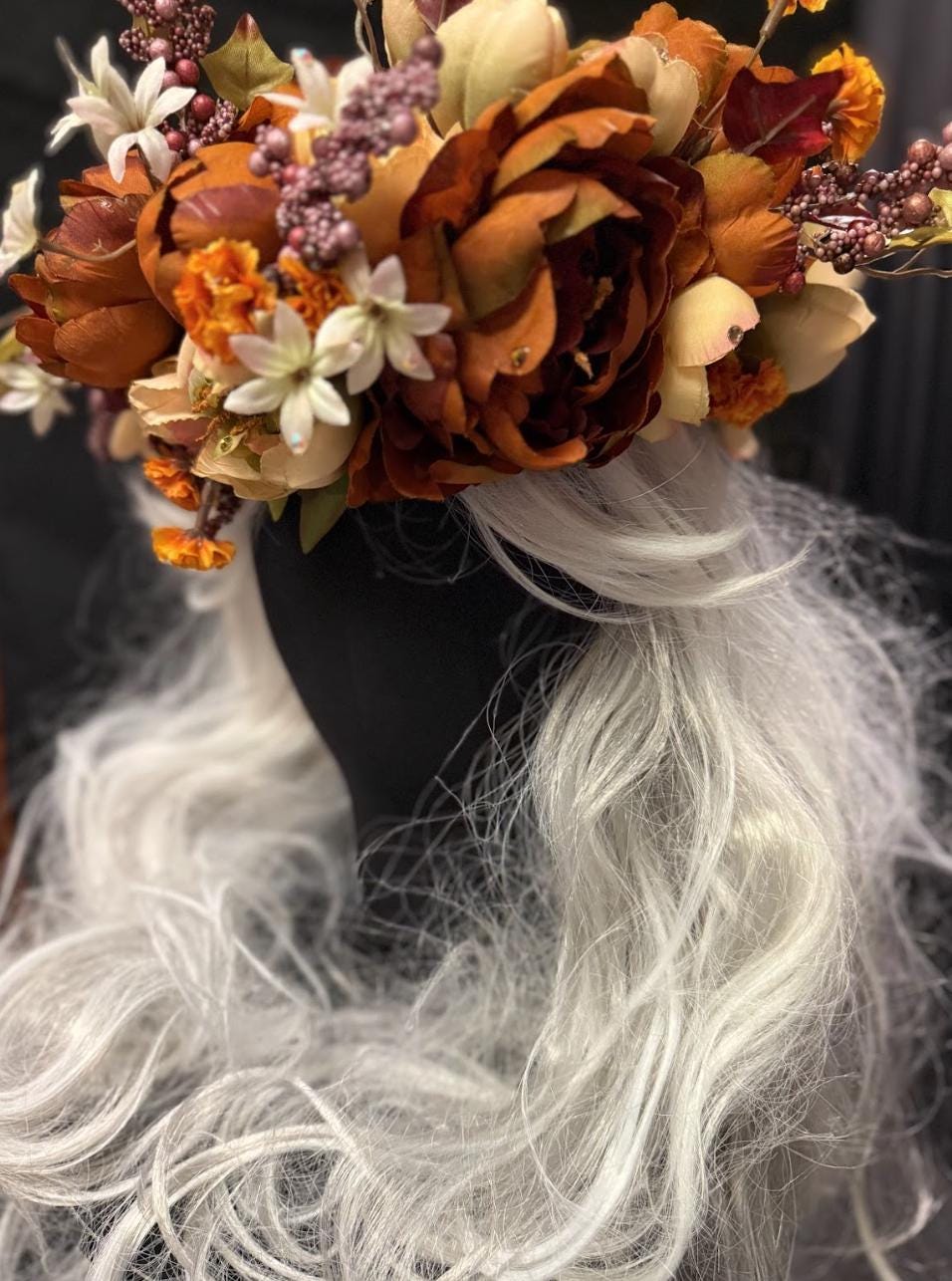 Harvest Muse Ensemble  – Coco Spice LUX Garland Duet | Head & Hip Floral Garlands, Flower Crown, Ren Faire, Special Occasion Photoshoot