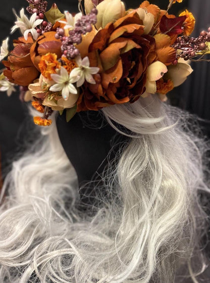Harvest Muse Ensemble  – Coco Spice LUX Garland Duet | Head & Hip Floral Garlands, Flower Crown, Ren Faire, Special Occasion Photoshoot