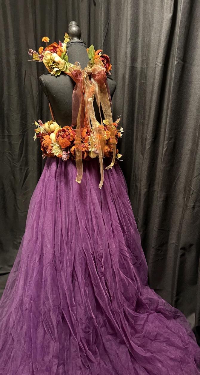 Harvest Muse Ensemble  – Coco Spice LUX Garland Duet | Head & Hip Floral Garlands, Flower Crown, Ren Faire, Special Occasion Photoshoot
