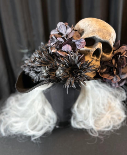 Dead Men Tell No Tales Pirate Hat – Skull Tricorn Hat, Gothic Pirate Hat, Renaissance Faire Costume, LARP Headpiece, Theatrical Hat
