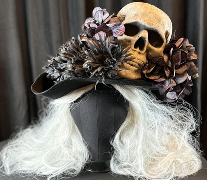Dead Men Tell No Tales Pirate Hat – Skull Tricorn Hat, Gothic Pirate Hat, Renaissance Faire Costume, LARP Headpiece, Theatrical Hat