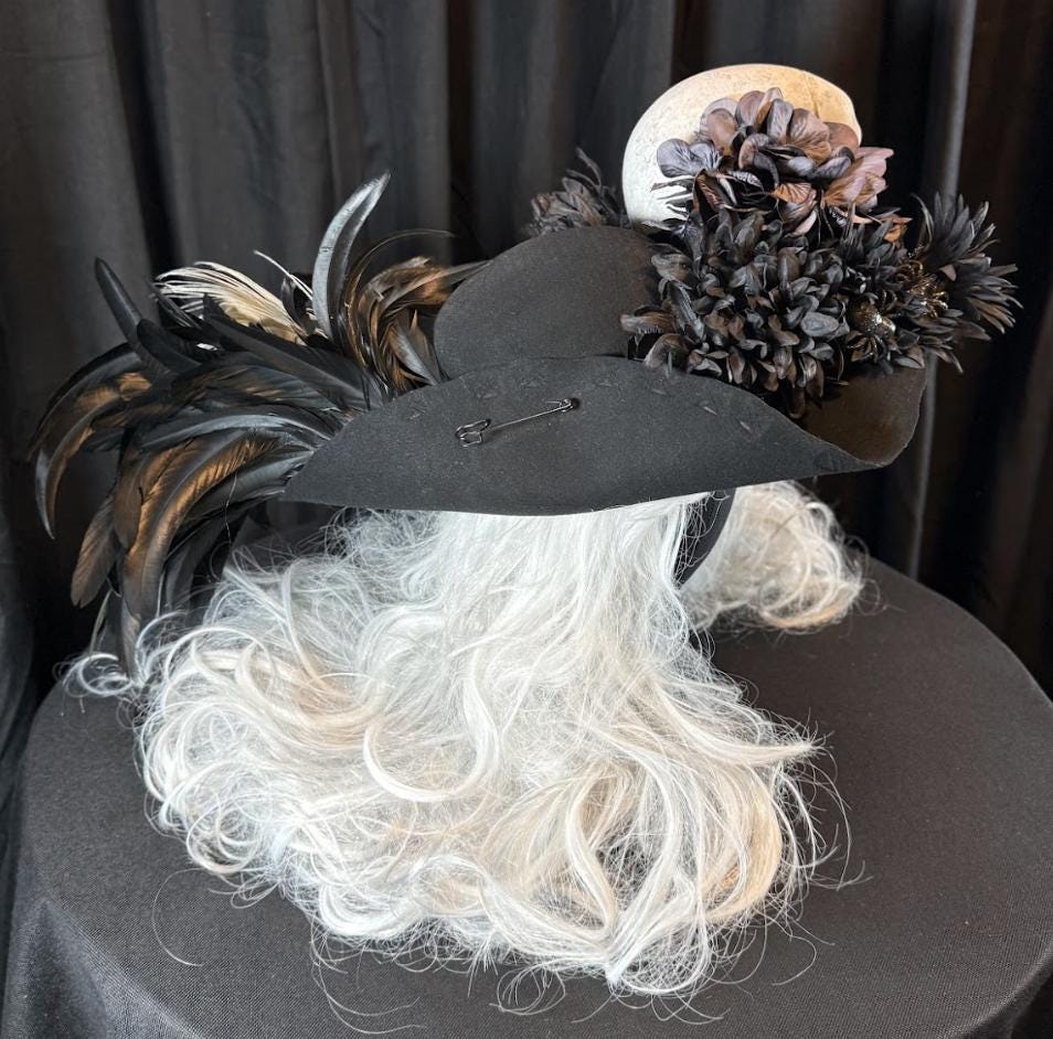 Dead Men Tell No Tales Pirate Hat – Skull Tricorn Hat, Gothic Pirate Hat, Renaissance Faire Costume, LARP Headpiece, Theatrical Hat