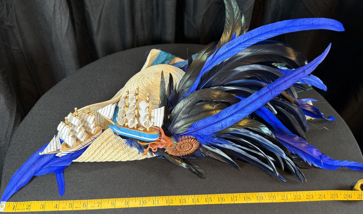 The Chase Pirate Hat – Kraken Battle Hat, Storytelling Costume Hat, LARP Headpiece, Renaissance Faire Pirate, Theatrical Headwear