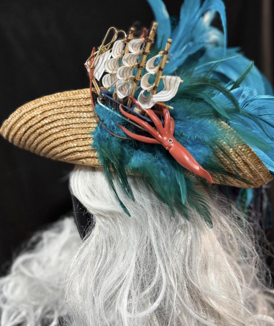 One Piece (at a Time) Pirate Hat – Kraken Ship Hat, Storytelling Costume Hat, LARP Headpiece, Renaissance Faire Pirate, Theatrical Headwear