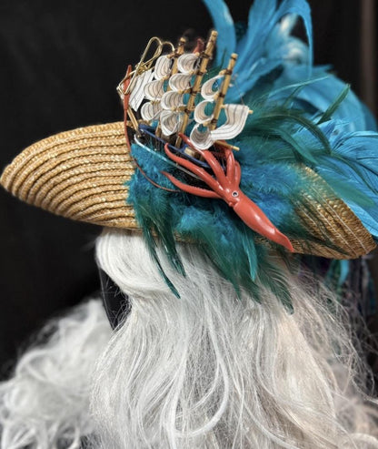 One Piece (at a Time) Pirate Hat – Kraken Ship Hat, Storytelling Costume Hat, LARP Headpiece, Renaissance Faire Pirate, Theatrical Headwear