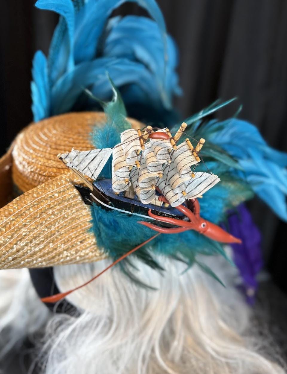 One Piece (at a Time) Pirate Hat – Kraken Ship Hat, Storytelling Costume Hat, LARP Headpiece, Renaissance Faire Pirate, Theatrical Headwear
