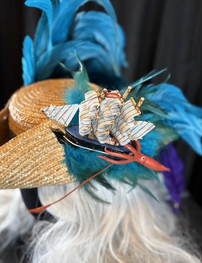 One Piece (at a Time) Pirate Hat – Kraken Ship Hat, Storytelling Costume Hat, LARP Headpiece, Renaissance Faire Pirate, Theatrical Headwear