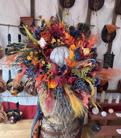 Autumn's Reign Halo Crown, Fall Floral Halo, Seraphim Halo Crown, Harvest Crown, Fairy Crown, Ren Faire Costume, Photoshoot Prop