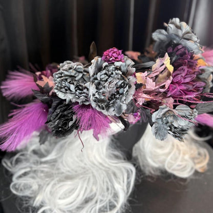 Midnight Coven Seraphim Halo, Black Floral Halo Crown, Witch Crown, Gothic Halo Headpiece, Fairy Crown, Ren Faire Costume, Photoshoot Prop