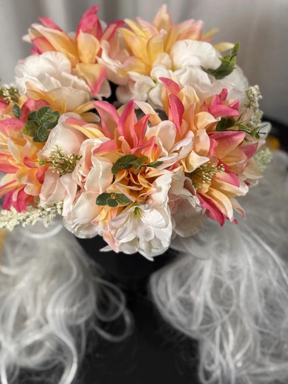 Summer Sizzle Halo Headdress, Flower Crown, Fairy Crown, Festival Headpiece,  Floral Headpiece, Ren Faire Costume, Photoshoot Prop