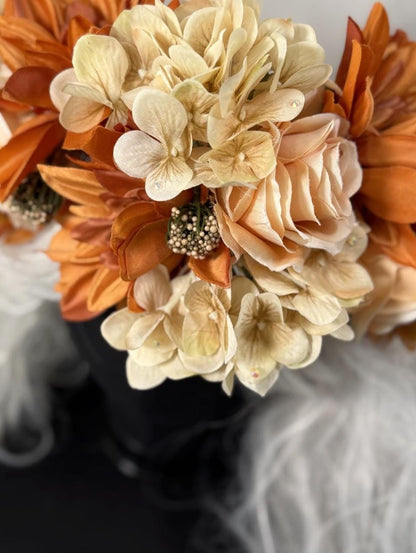 Amber Harvest Floral Garland | Flower Tiara, Flower Crown, Elven Princess Headpiece, Fairy-core, Ren Faire, Special Occasion Photoshoot