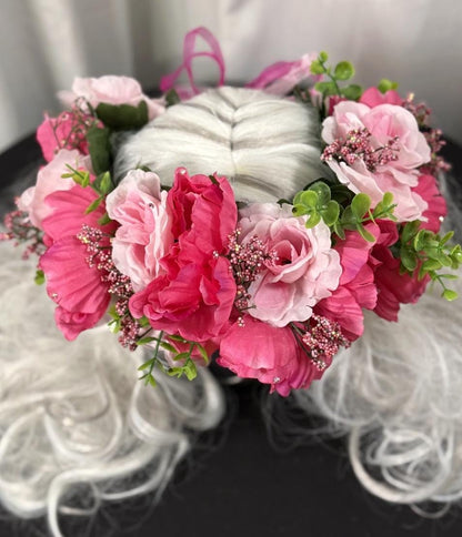 All Flushed Floral Garland  | Tiara, Flower Crown, Elven Headpiece, Fairy-core, Ren Faire, Special Occasion Photoshoot