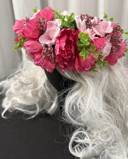 All Flushed Floral Garland  | Tiara, Flower Crown, Elven Headpiece, Fairy-core, Ren Faire, Special Occasion Photoshoot