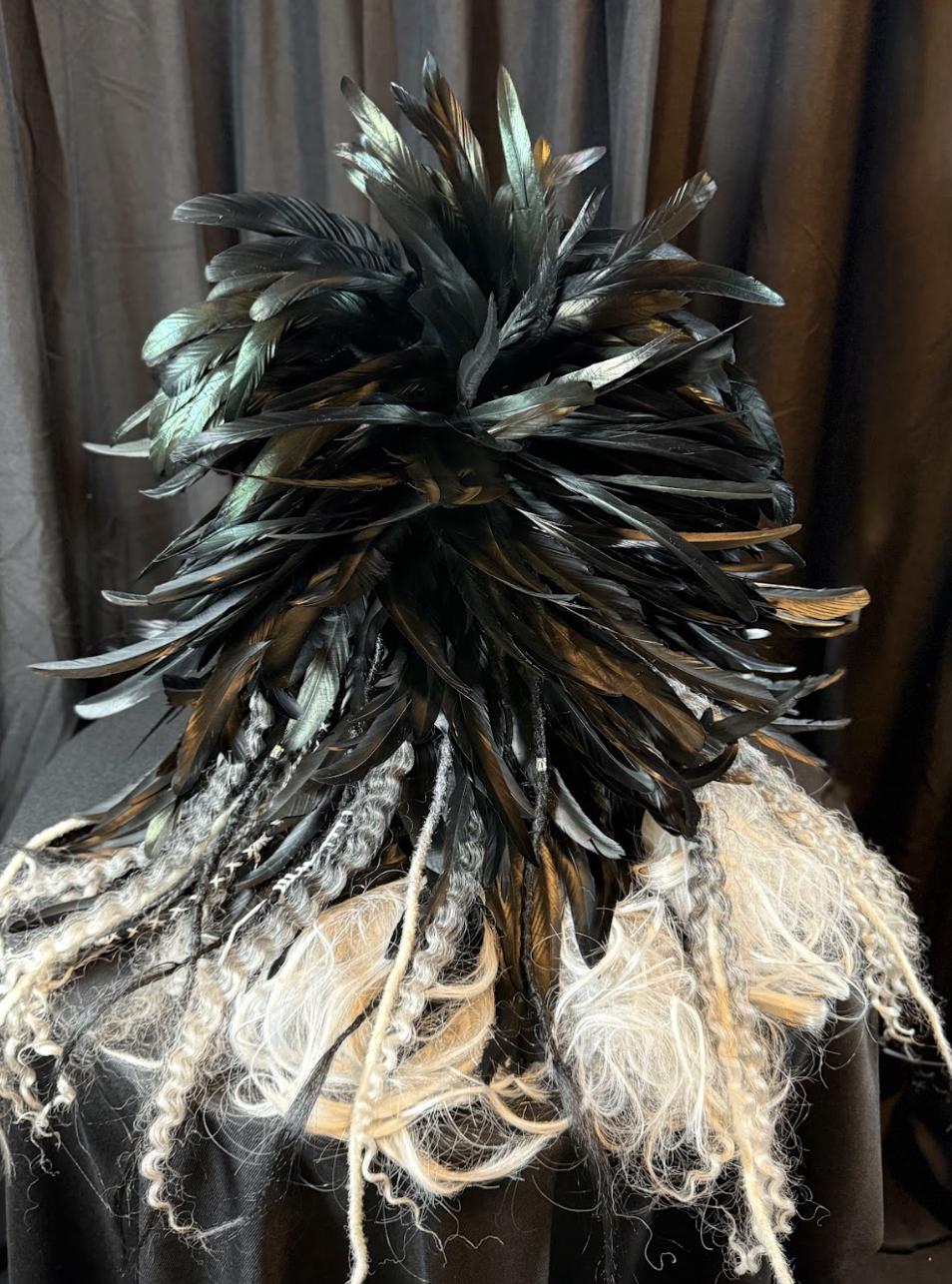 Raven Warrior Fascinator, Raven Skull Crown, Feather Headdress, LARP Headpiece, Dark Fantasy Crown, Cosplay Headpiece, Ren Faire Costume