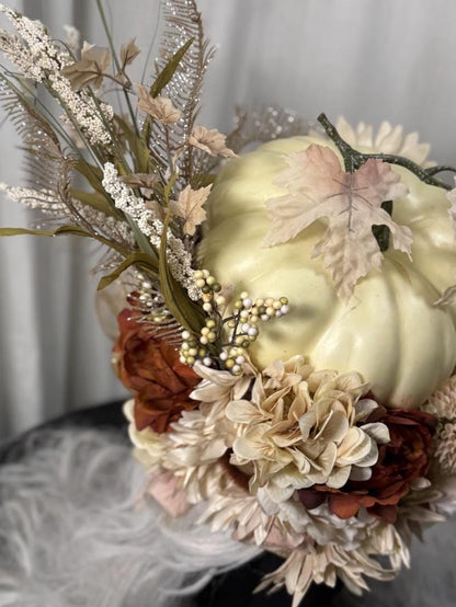 Harvest Moon Queen Fascinator, Pumpkin Crown, Autumn Headdress, Fall Festival Crown, Woodland Queen Headpiece, Ren Faire, Fantasy Photoshoot