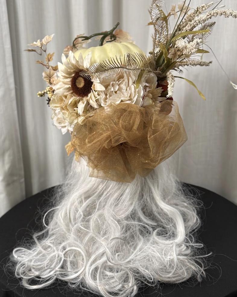 Harvest Moon Queen Fascinator, Pumpkin Crown, Autumn Headdress, Fall Festival Crown, Woodland Queen Headpiece, Ren Faire, Fantasy Photoshoot