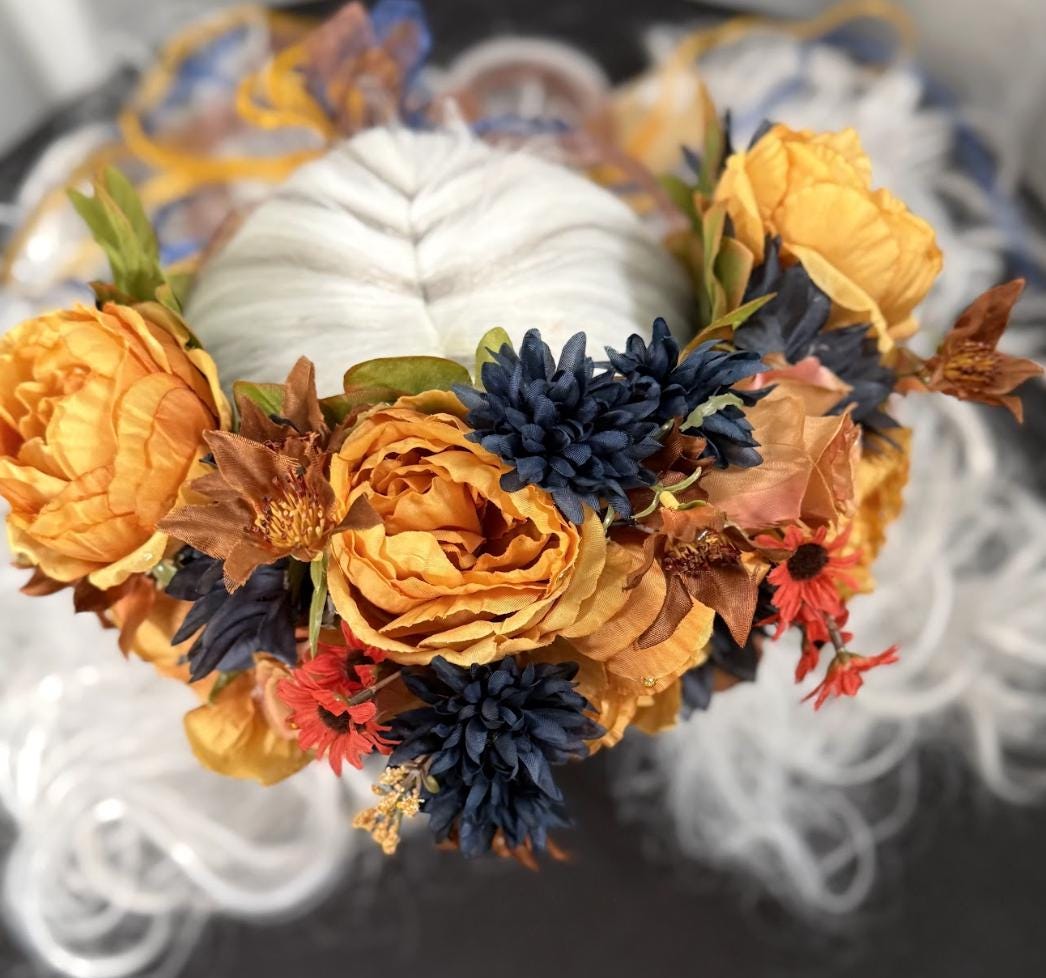 Pumpkin Spice - Hold the Latte Floral Garland | Tiara, Flower Crown, Elven Headpiece, Fairy-core, Ren Faire, Special Occasion Photoshoot