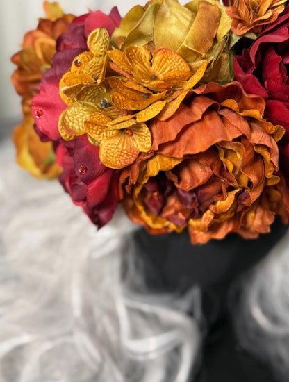Harvest Ember Floral Garland | Tiara, Flower Crown, Elven Headpiece, Fairy-core, Ren Faire, Special Occasion Photoshoot